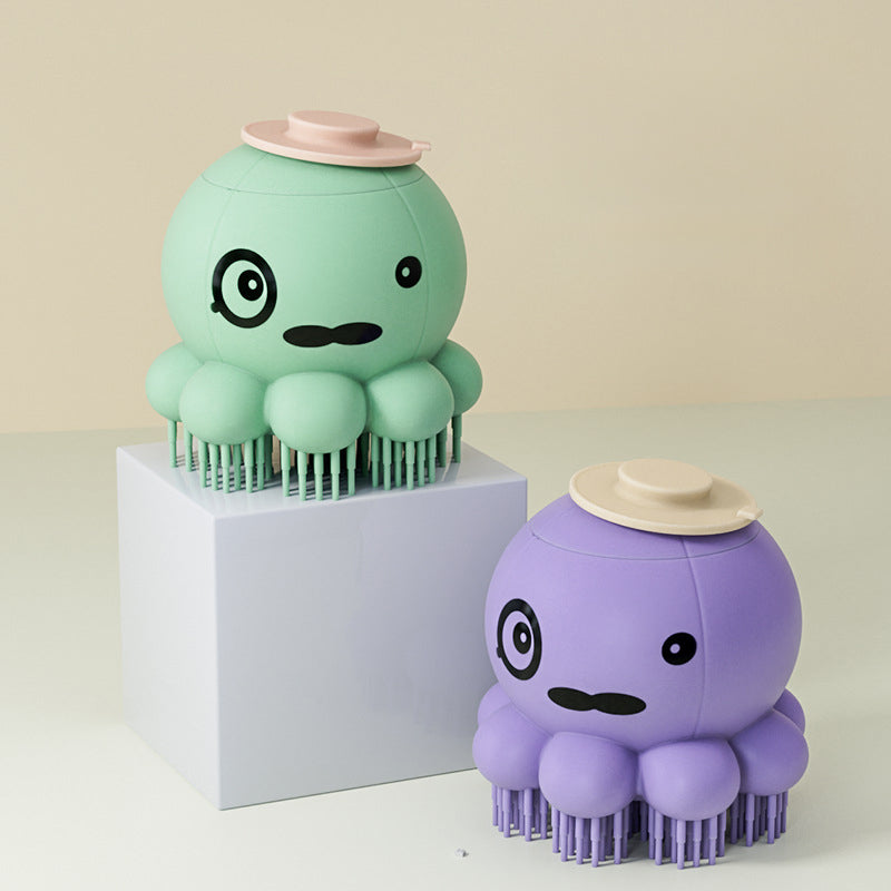 Silicone Pet Bath Brush with Shampoo Dispenser