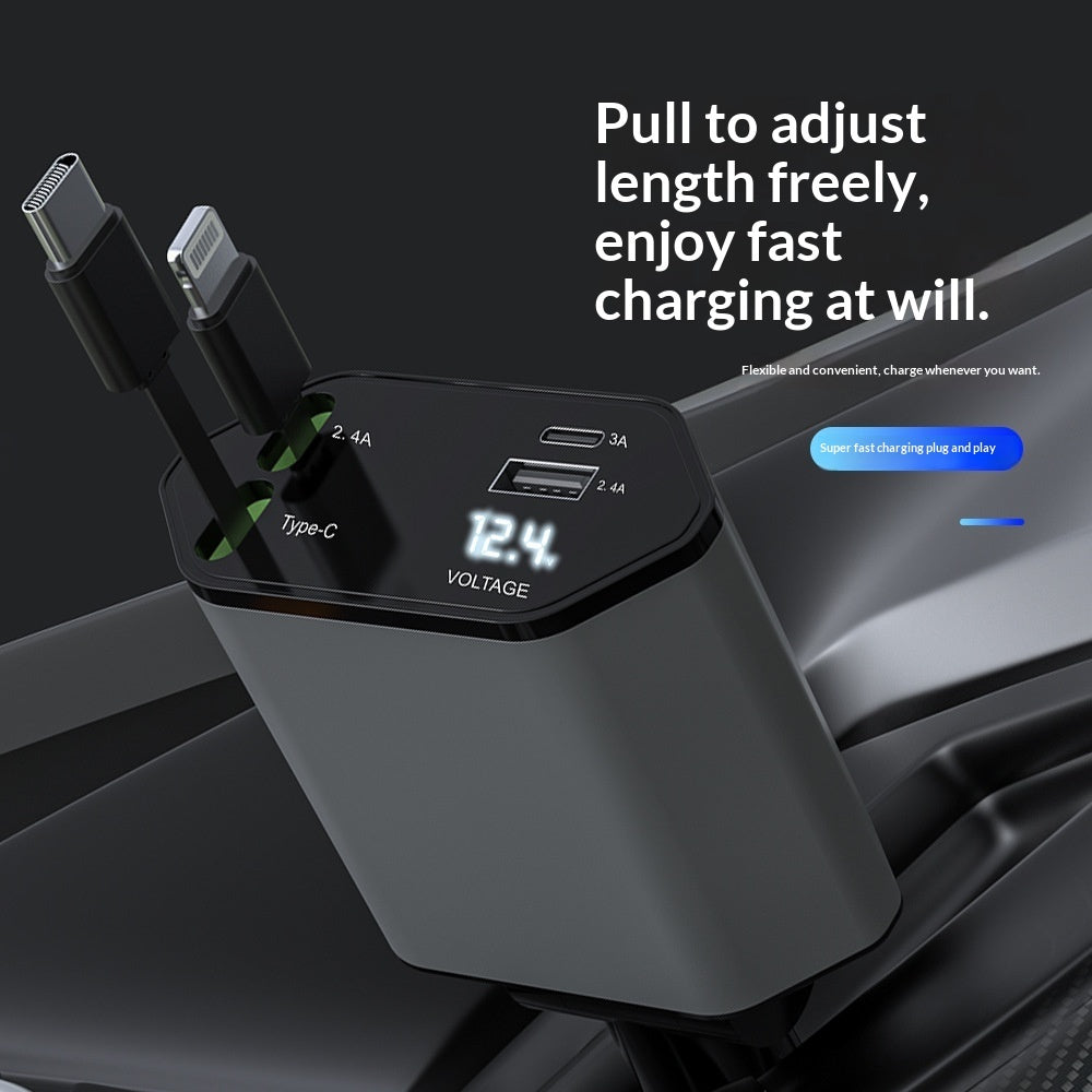 120W 4-in-1 Retractable Car Charger – image 7