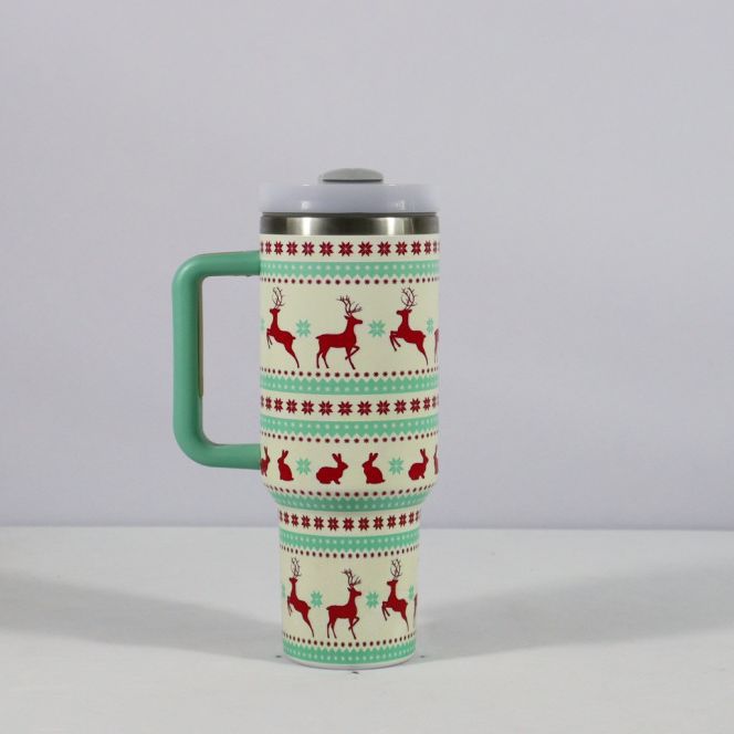 Christmas Stainless Steel Travel Tumbler with Straw – image 8