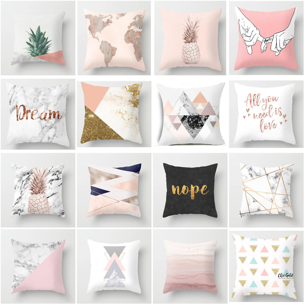 Geometric Abstract Peach Skin Cushion Cover
