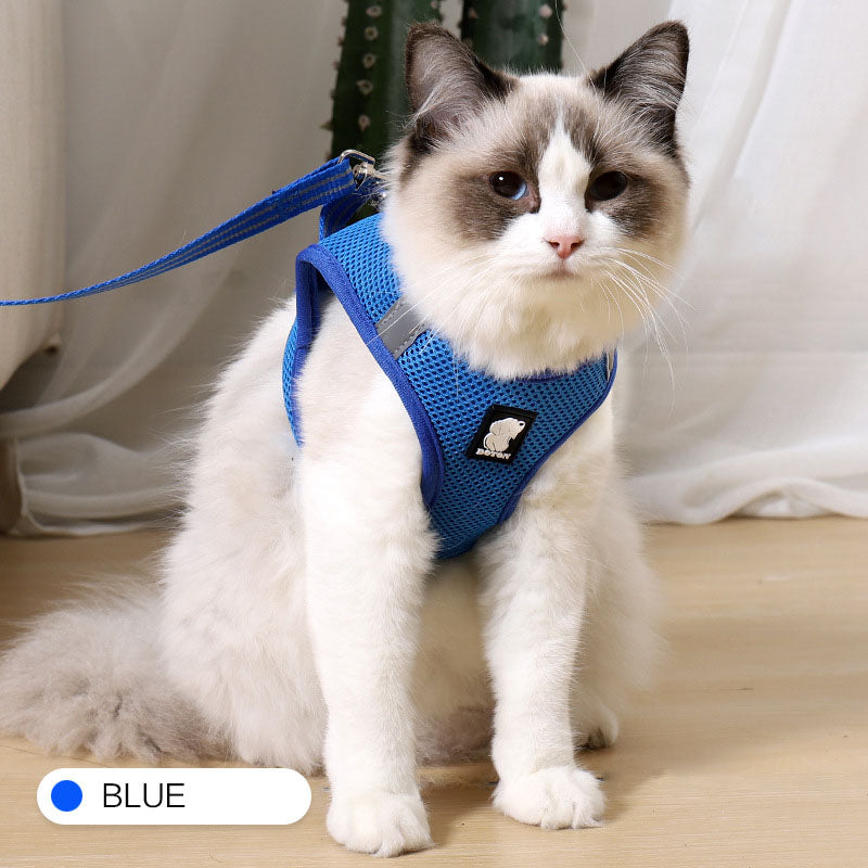 Breathable Cat Harness & Lead Set – Adjustable Walking Vest – product image 3