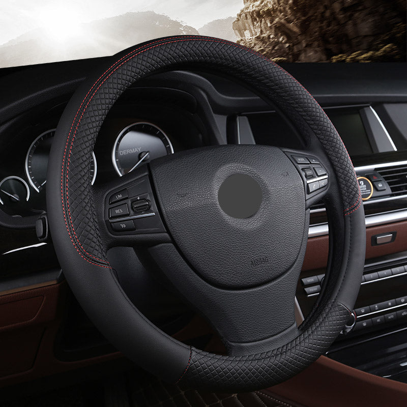 Microfibre Leather Steering Wheel Cover, 38cm – image 2
