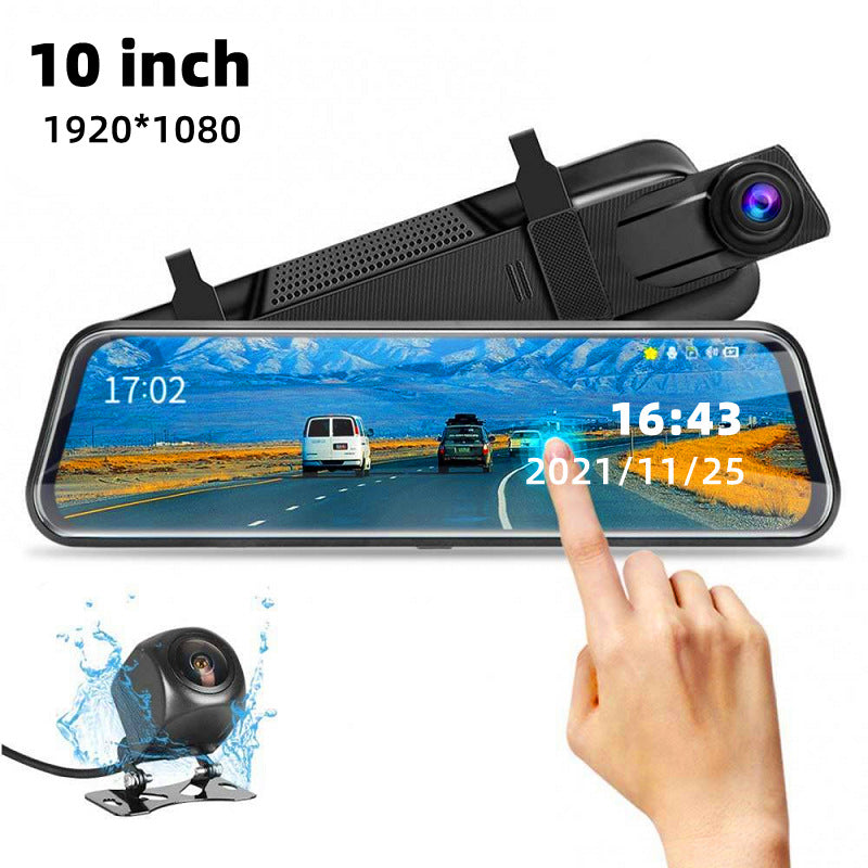 10-inch Full HD Front & Rear Touchscreen Mirror Dash Cam – product image 1