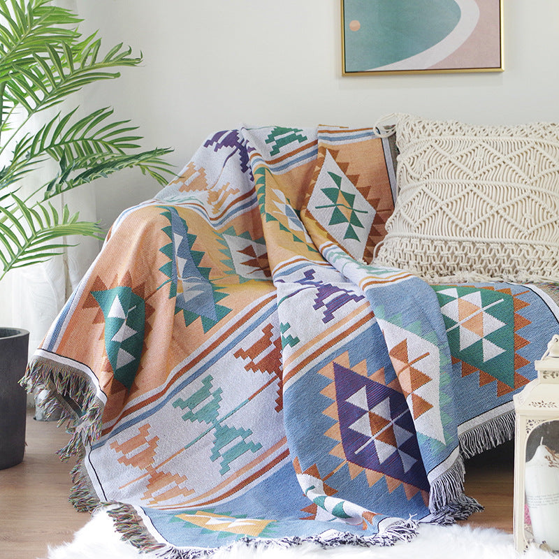 Moroccan Line Bohemian Throw Blanket