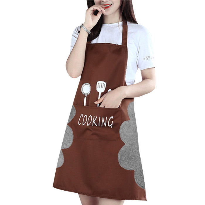 Water-Resistant Kitchen Apron with Towel Panels