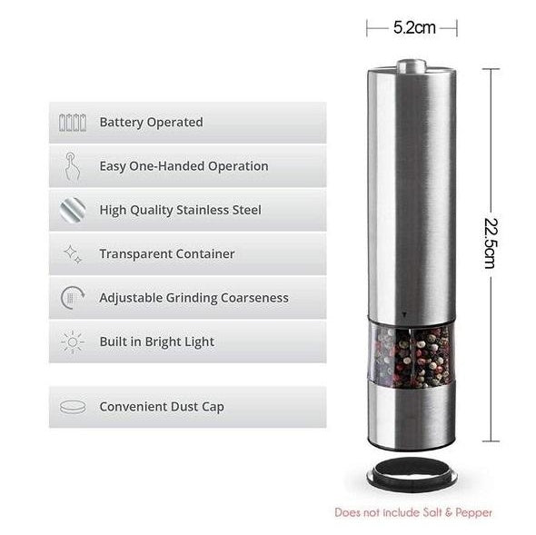 Stainless Steel Electric Pepper Grinder Set – image 7