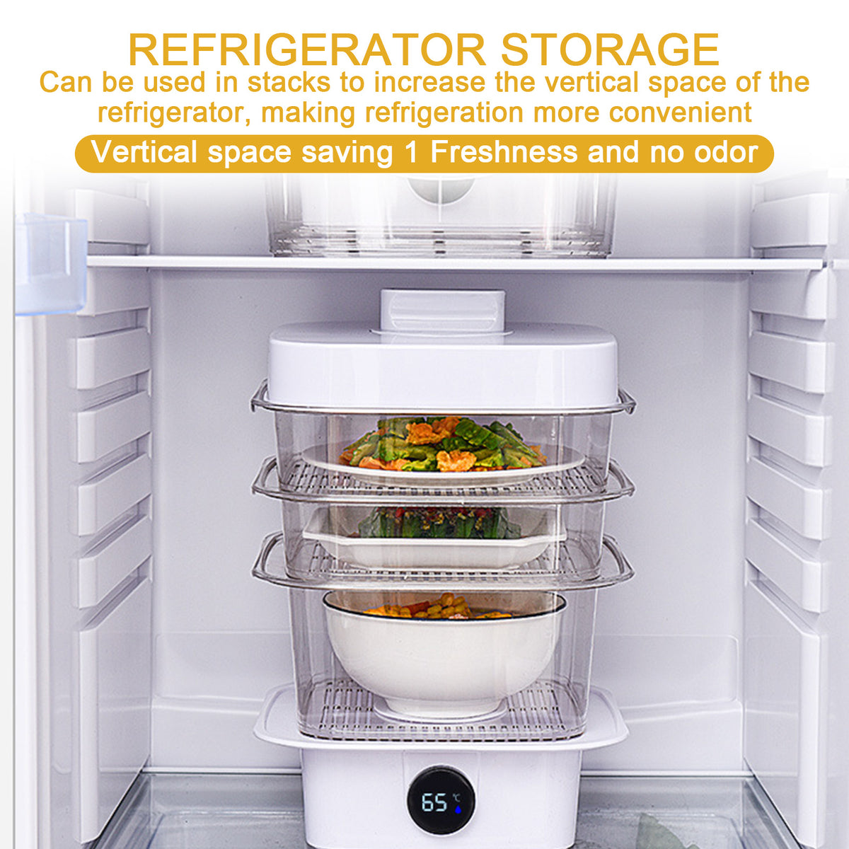 Stackable Insulated Food Cover with Temperature Display – image 7