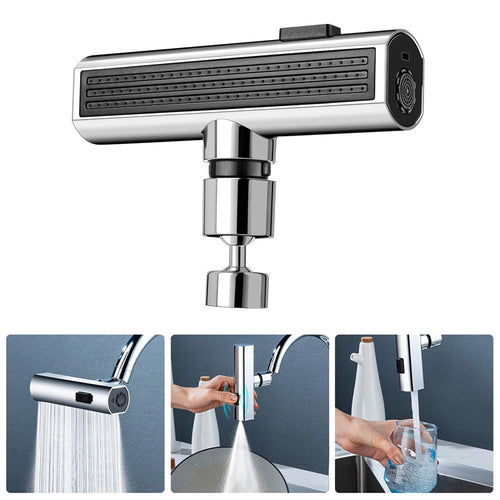 3-Mode 360° Rotating Kitchen Faucet Sprayer Attachment – Waterfall Sink Aerator – product image 1