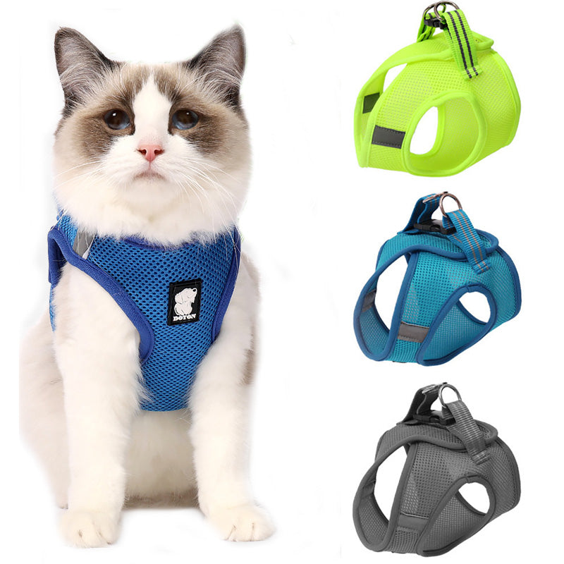 Breathable Cat Harness & Lead Set – Adjustable Walking Vest – product image 1