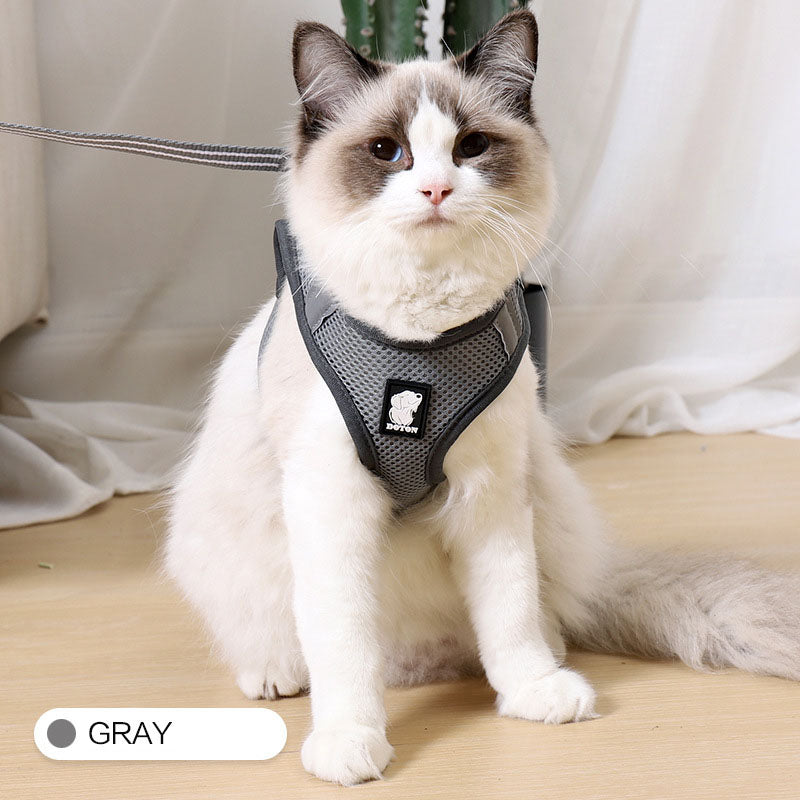 Breathable Cat Harness & Lead Set – Adjustable Walking Vest – product image 9