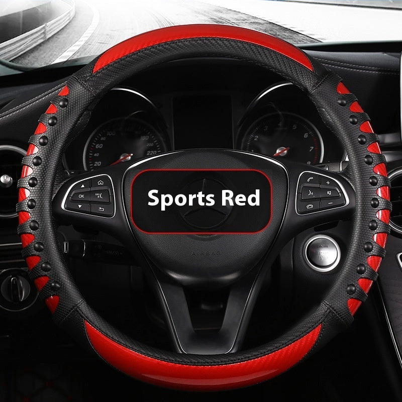 Leather & Silicone Steering Wheel Cover – Round or D-Shape – image 11