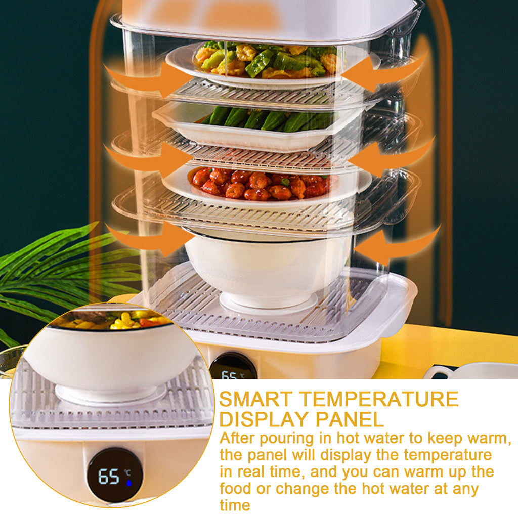 Stackable Insulated Food Cover with Temperature Display