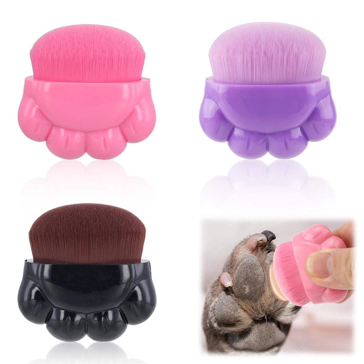 3-Piece Pet Paw Balm Applicator Brush Set – product image 1