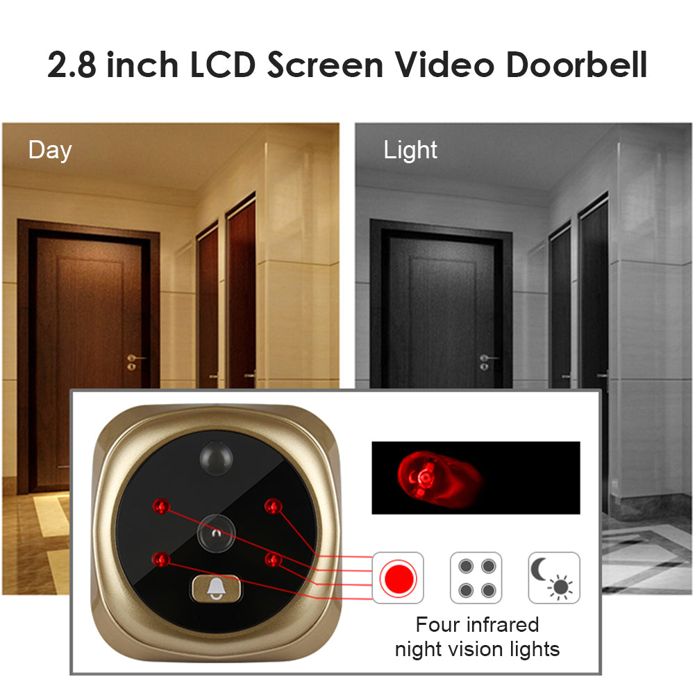 2.8" LCD Digital Peephole Video Doorbell with Night Vision