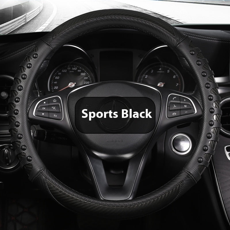 Leather & Silicone Steering Wheel Cover – Round or D-Shape – image 2