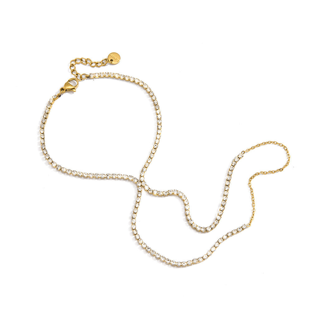 Gold Crystal Hand Chain Bracelet – product image 1