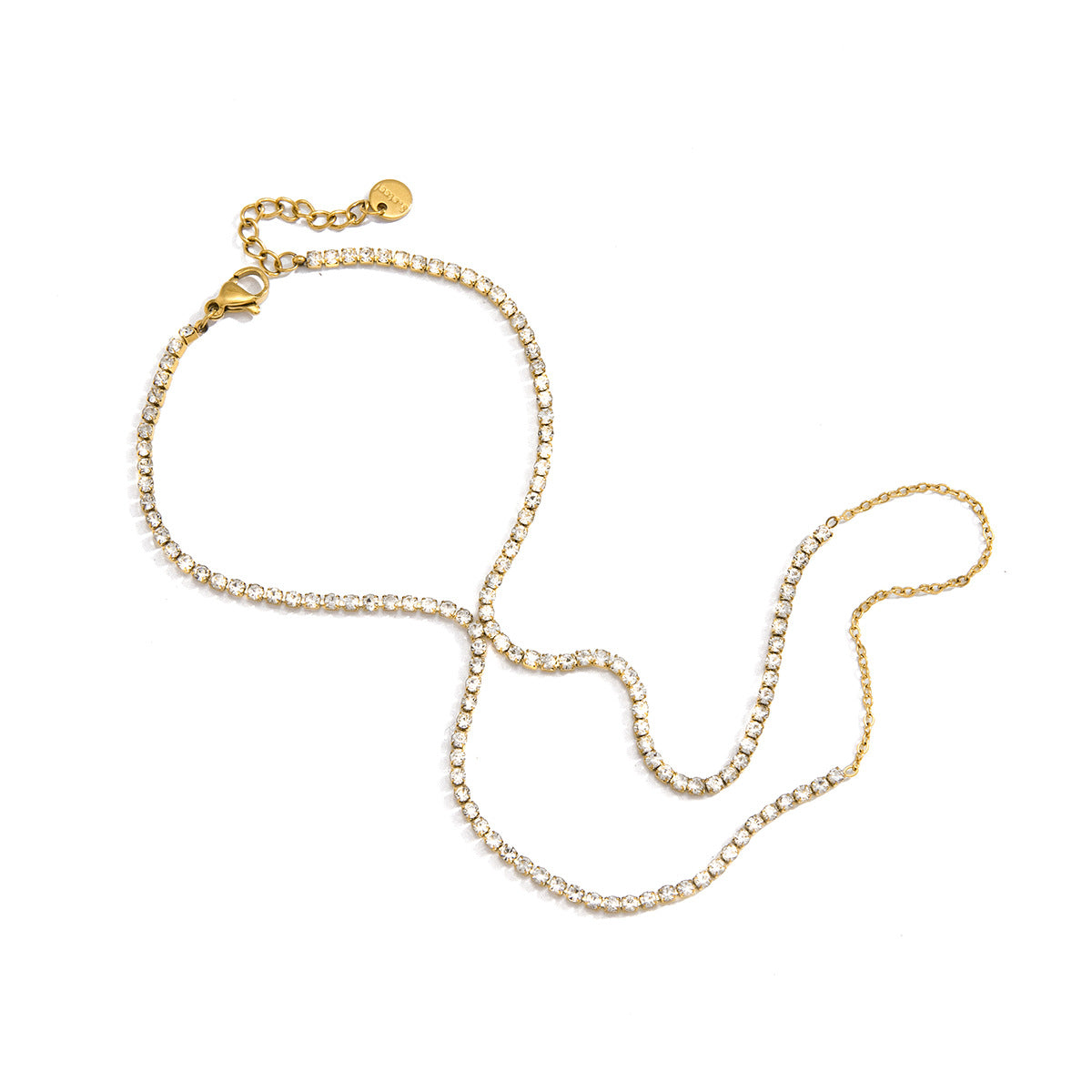 Gold Crystal Hand Chain Bracelet – product image 1