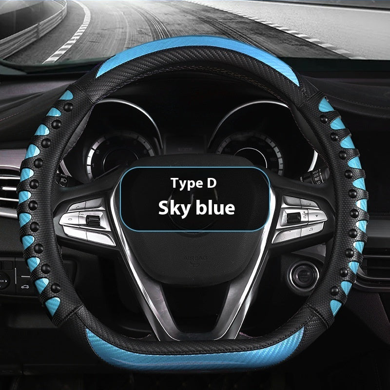 Leather & Silicone Steering Wheel Cover – Round or D-Shape – image 4