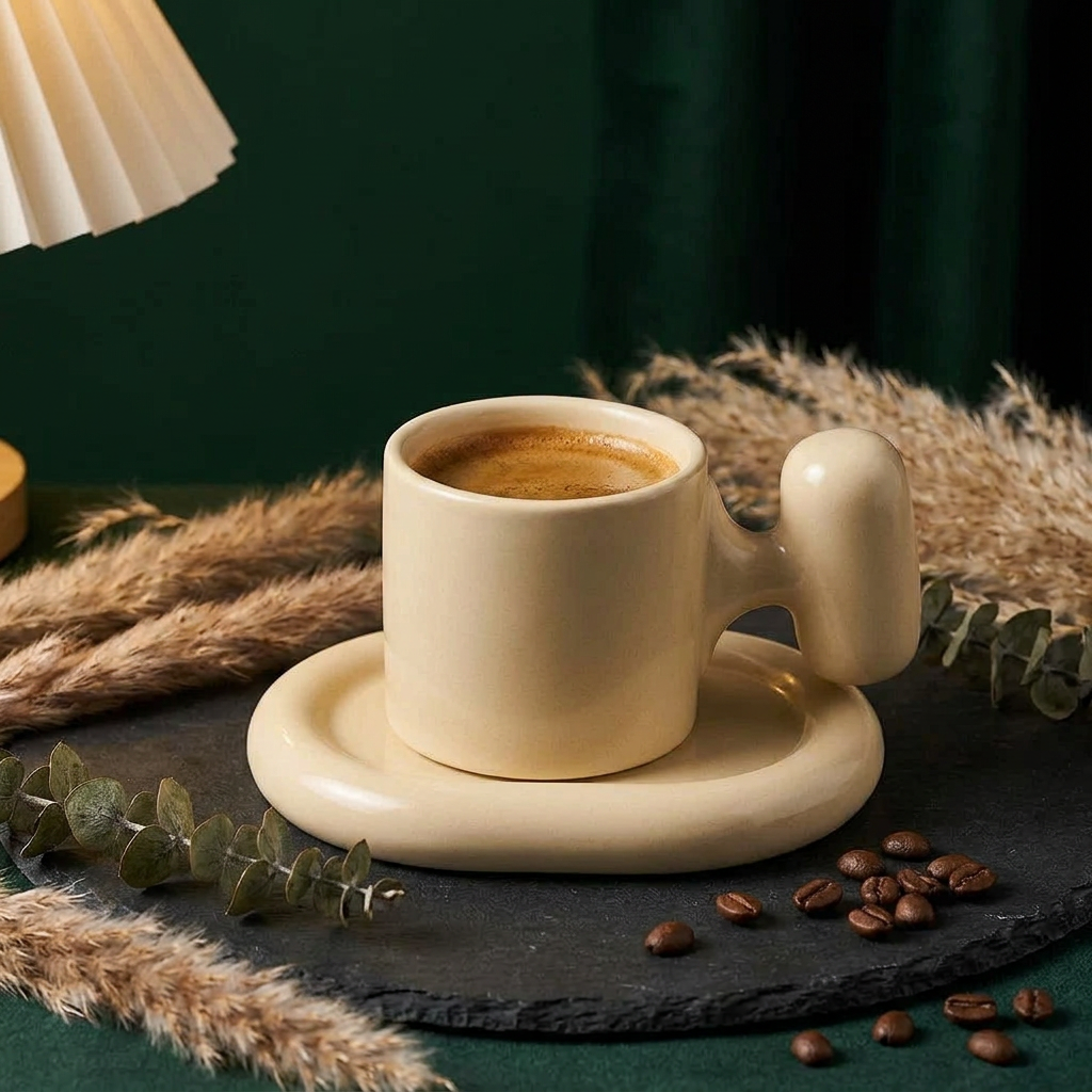 Nordic Ceramic Mug & Tray Set