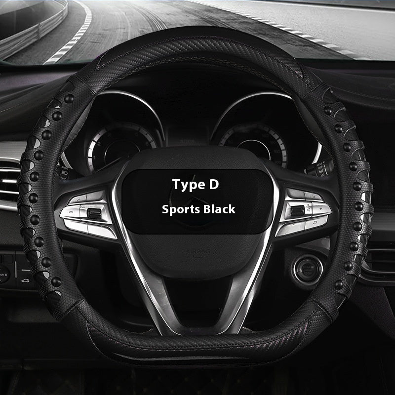 Leather & Silicone Steering Wheel Cover – Round or D-Shape – image 13