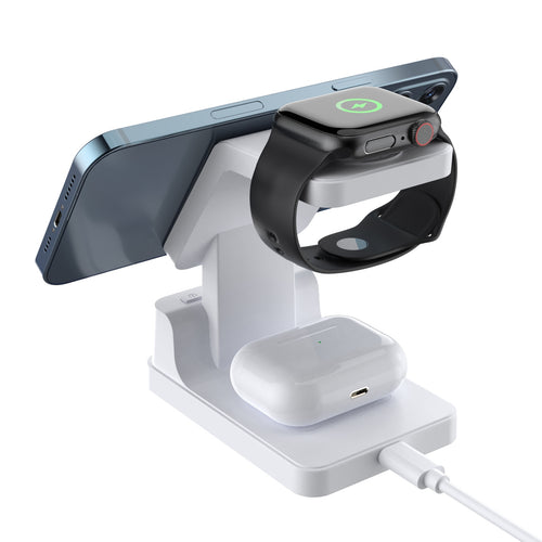 3-in-1 15W Wireless Charging Stand with Digital Clock – product image 2
