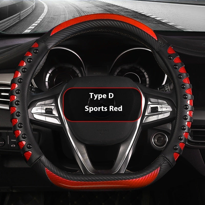 Leather & Silicone Steering Wheel Cover – Round or D-Shape – image 10