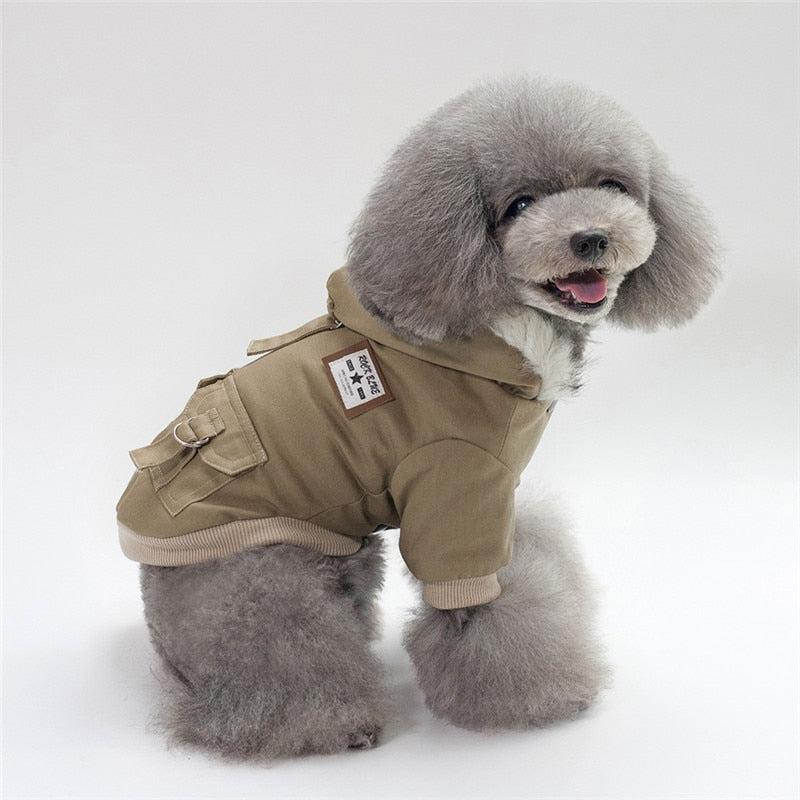 Warm Winter Dog Coat with Faux Fur Hood – product image 5