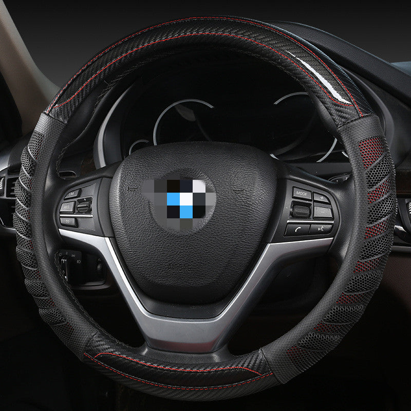 3D Honeycomb D-Shape Steering Wheel Cover, 38cm – image 3