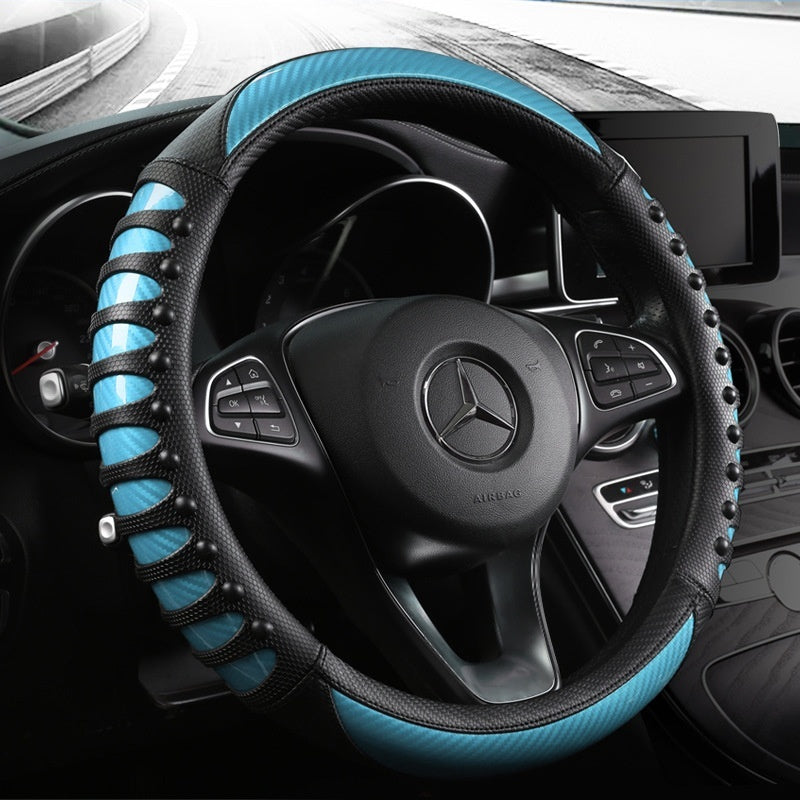 Leather & Silicone Steering Wheel Cover – Round or D-Shape – image 5