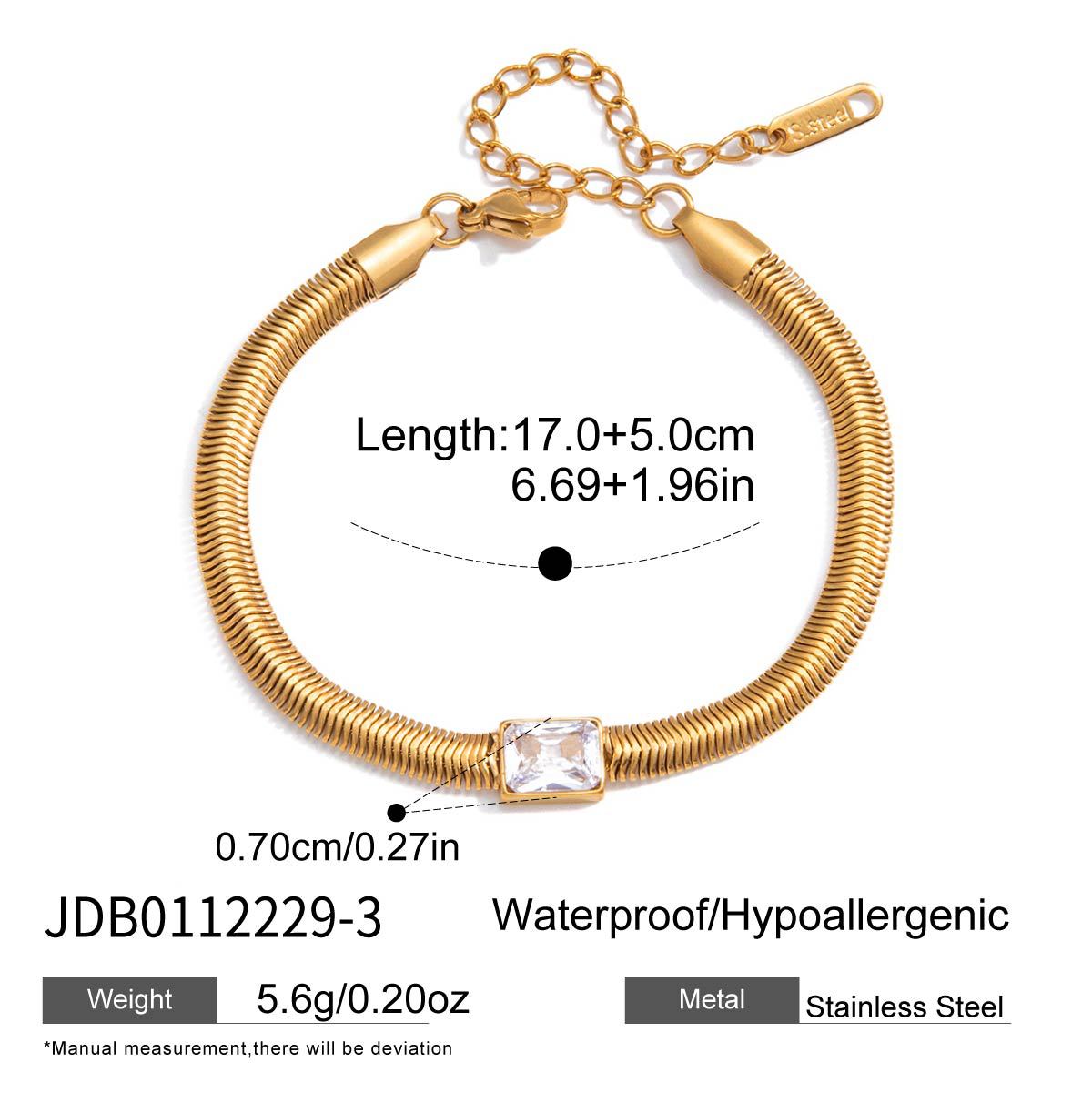 Gold Crystal Snake Chain Bracelet – product image 3
