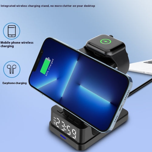 3-in-1 15W Wireless Charging Stand with Digital Clock – product image 1