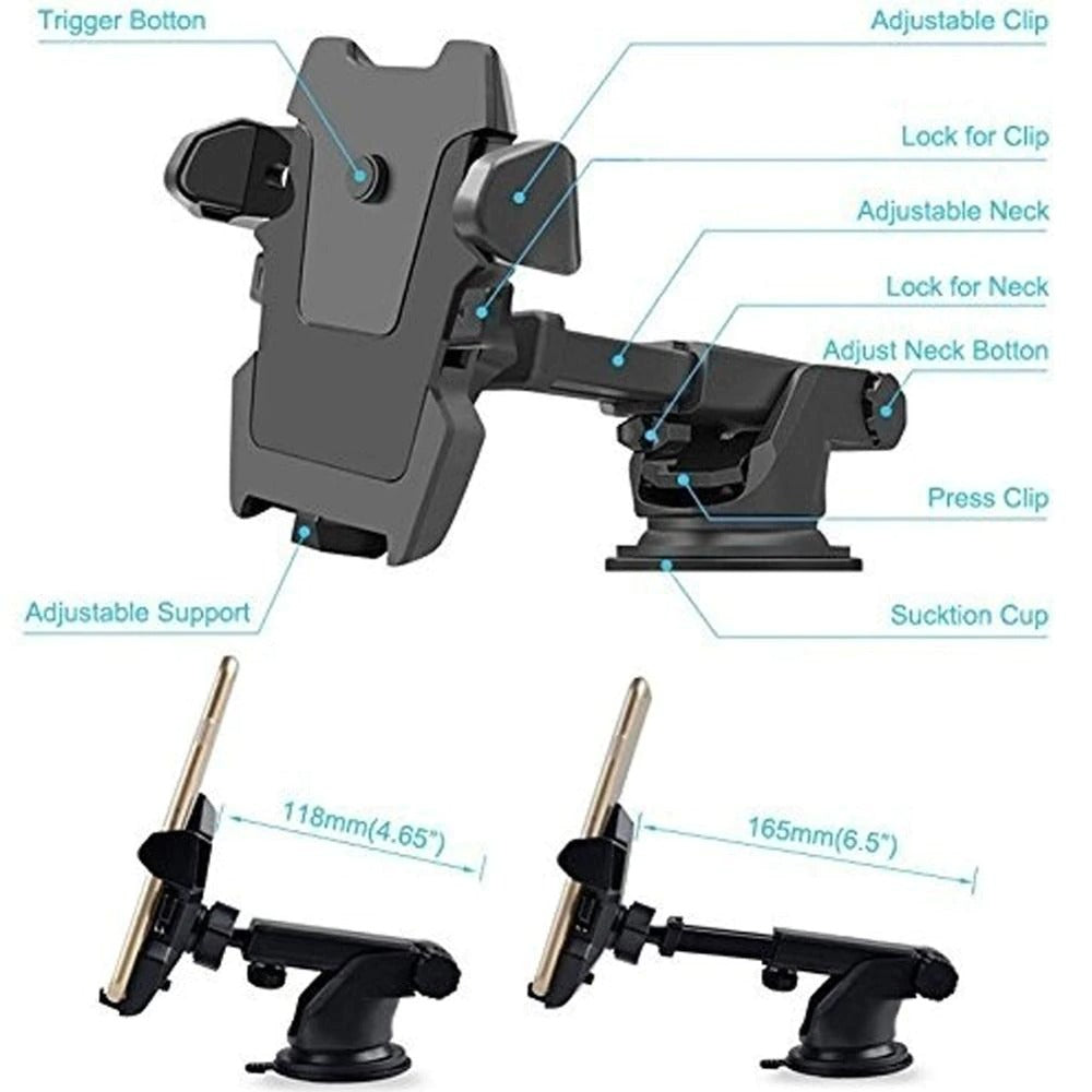 Adjustable Windscreen Suction Car Phone Holder – image 6