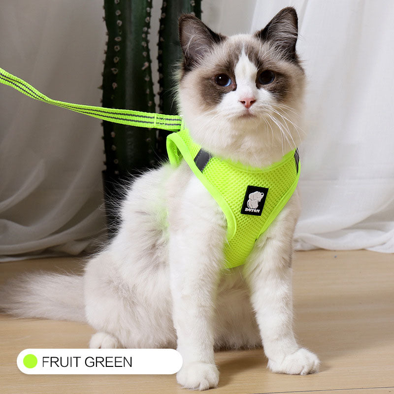 Breathable Cat Harness & Lead Set – Adjustable Walking Vest – product image 4