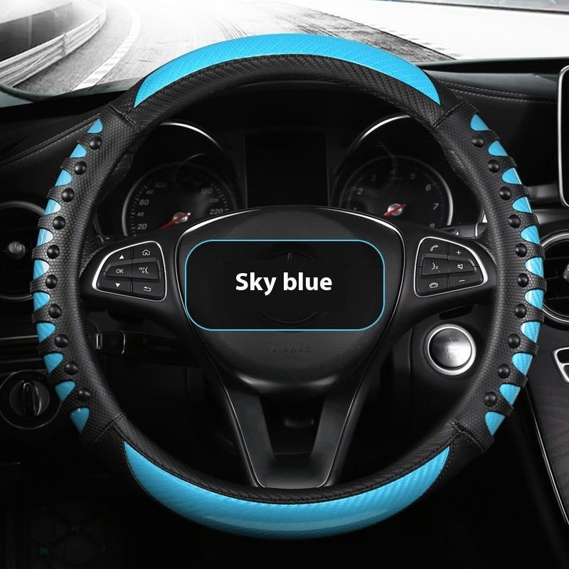 Leather & Silicone Steering Wheel Cover – Round or D-Shape – image 6