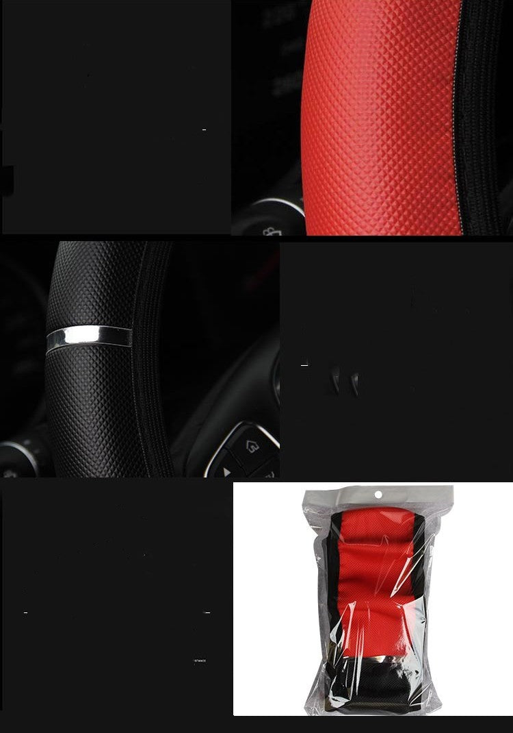 Metal-Trim Elastic Steering Wheel Cover, 37–38cm – image 5
