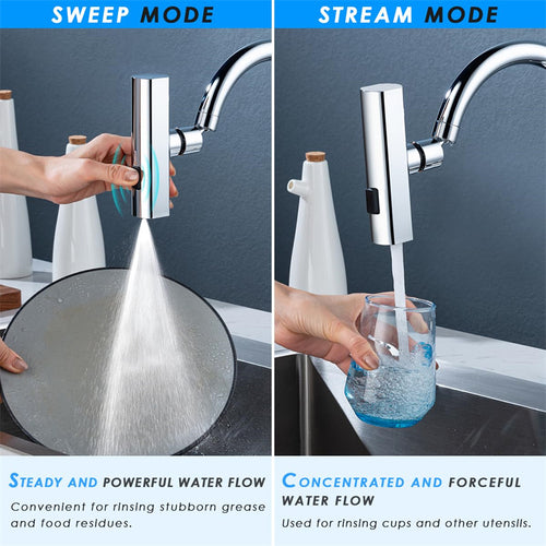 3-Mode 360° Rotating Kitchen Faucet Sprayer Attachment – Waterfall Sink Aerator – product image 2