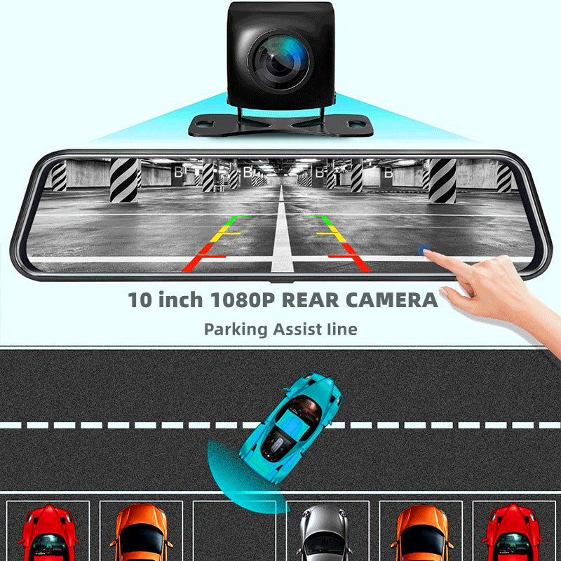 10-inch Full HD Front & Rear Touchscreen Mirror Dash Cam – product image 2