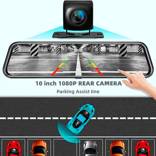 10-inch Full HD Front & Rear Touchscreen Mirror Dash Cam – product image 2