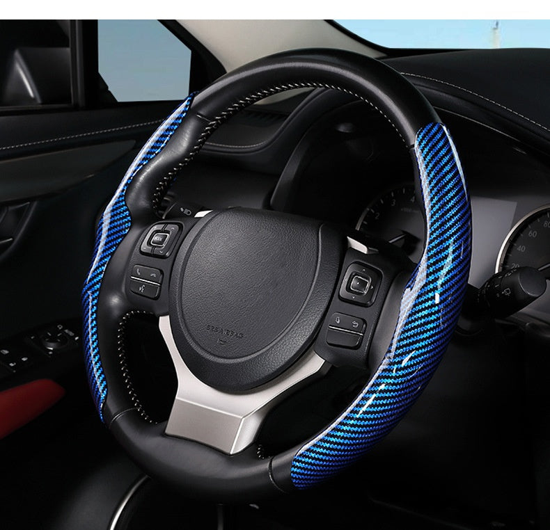 Glossy Carbon-Fibre Pattern Steering Wheel Cover, 36cm – image 2