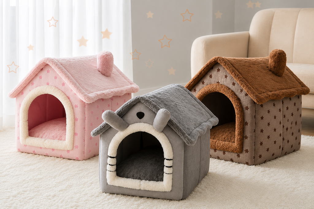 Cosy Indoor Pet House Bed – Soft Fleece Cat & Small Dog Bed – product image 1
