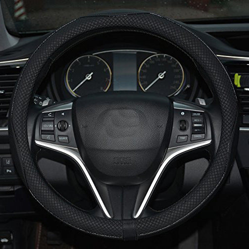 Embossed Synthetic Leather Steering Wheel Cover, 38cm – image 8