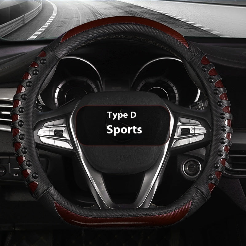Leather & Silicone Steering Wheel Cover – Round or D-Shape – image 12