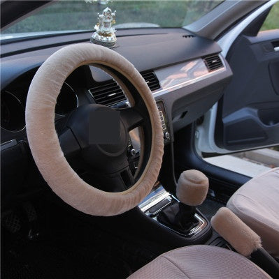 Plush 3-Piece Steering Wheel Cover Set, 38cm – image 11