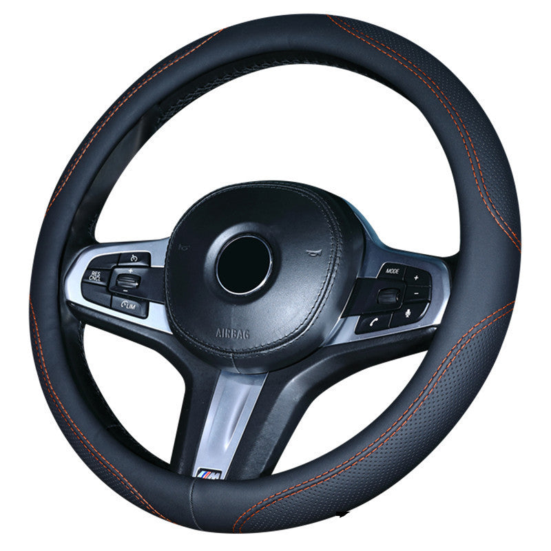 Non-Slip Leather Steering Wheel Cover, 38cm – image 11