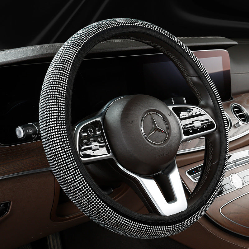 Rhinestone Velvet Steering Wheel Cover, 38cm – image 8