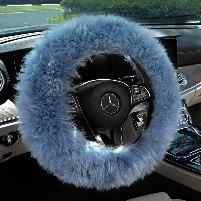 Long-Pile Wool Steering Wheel Cover, 38cm – image 4