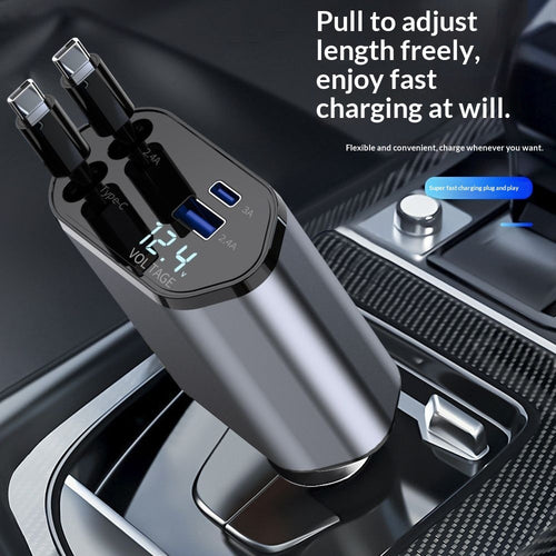 120W 4-in-1 Retractable Car Charger – image 2