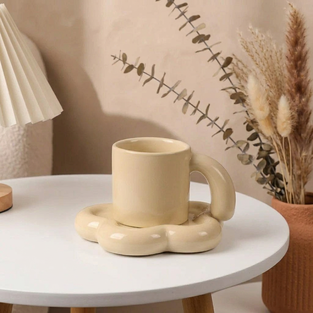Nordic Ceramic Mug & Tray Set