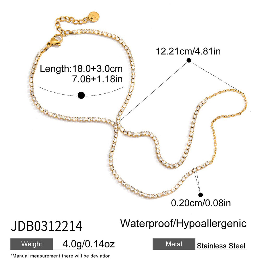 Gold Crystal Hand Chain Bracelet – product image 3