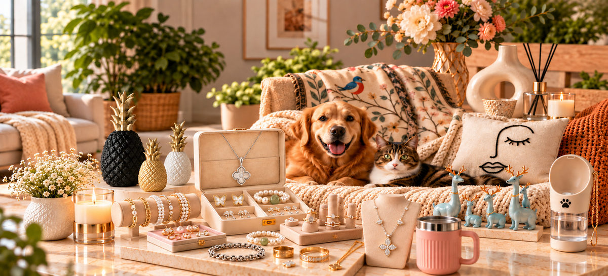 Kindl & Co homepage banner featuring jewellery, home décor and pets